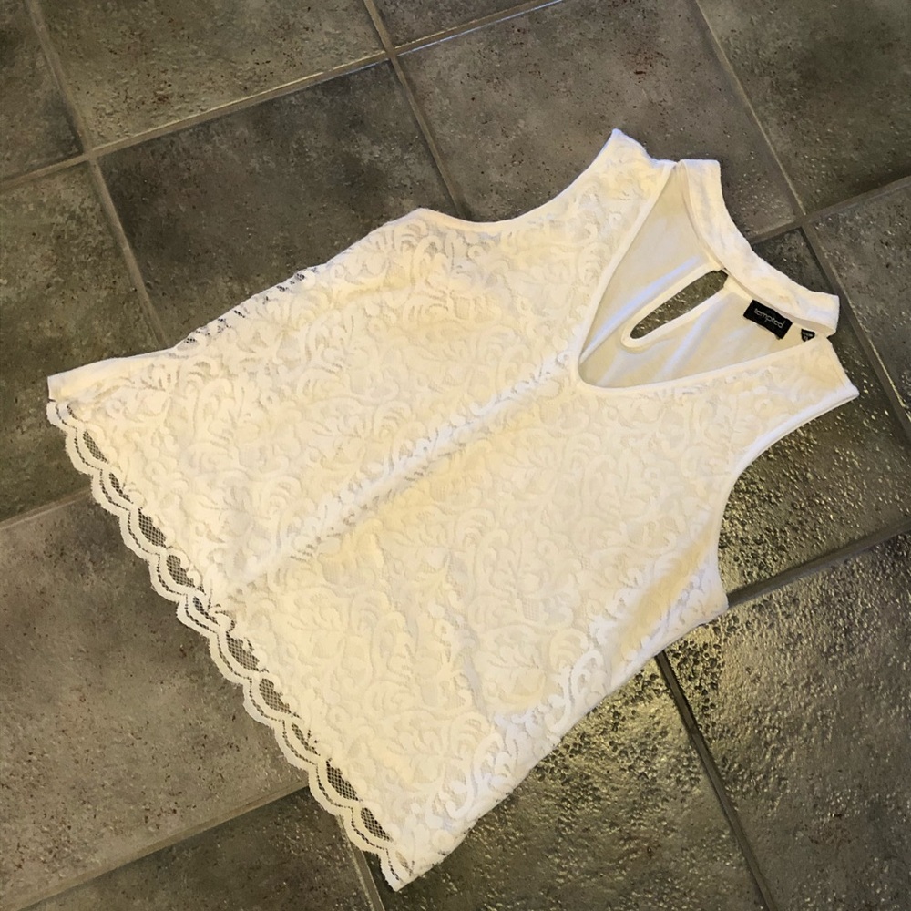 Cream colored lace top